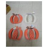 4,Cnt Metal Pumpkins W/ Beads Fall Decor