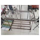 Metal Stand W/ Removable Glass Top Approx 30 x 14