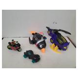 Batman Car/Robin on Motorcycle/ Batman Helicopter