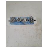 Set of 4 Sterling Silver Rings Sz 7.25