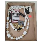 Flat of 2 Pr Gold Earrings/ Black Earrings/ Gold