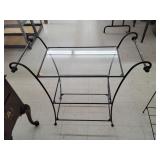 3 Tier Netal & Glass Stand Has Piece of Glass