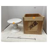 2 ct. - Small Wood Crate & Decor Piece