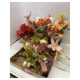 Group Lot Fall Decor Items, Flowers, etc