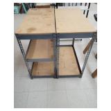 2 Cnt Metal Framed  Shelving W/ Wood Shelves