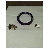 Sterling Moon Pin /Bracelet  & Turtle Brooch