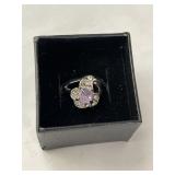 Beautiful Ring - Sterling Silver, CZ/Crystal,