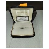 Sterling Silver  & Crystal  Ring Sz 5