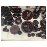 Large Lot of Cape Cod Ruby Red Avon Goblets,