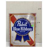 Metal Blue Ribbon Beer Sign