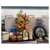 Fish clock, angel decor, s&p shakers, misc