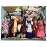 8 International Barbies, Stands, Booklets