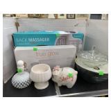 Dishes, John Deere Plate, Massager, misc