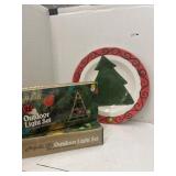 Christmas Lights and Christmas Plate