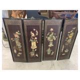 4cnt Flower Wall Decor, approx 1ft x 3ft