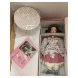 Porcelain Doll, Julie, Hat in Hatbox
