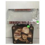 John Wayne Metal Lunch box and License Plate