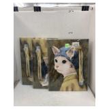 3cnt Canvas Cat Pictures Wall Decor