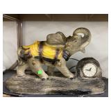 Plaster Elephant clock (runs)