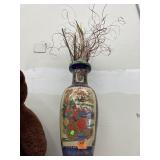 Oriental vase w/ dried plants