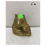 Brass cat bank