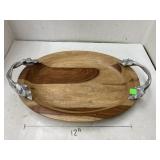 Wood and metal tray