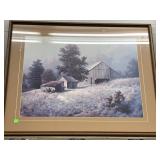 Framed Barn print (approx. 30 x 24)