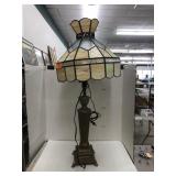 Lamp w/ Tiffany Style Lamp Shade - Crack in Shade