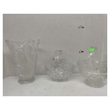 Swan Vase and 2 Glass Baskets