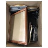 Box of Picture Frames And am fm cassette radio