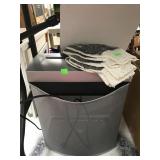 Gloves and paper shredder