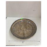 Vntg Indiana glass divided relish platter &