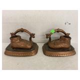 Bronze baby shoe bookends