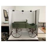 Wooden pull wagon w/ metal wheels