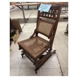 Antique Lincoln Cane Rocker w/ Adjustable Lumbar