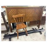 Headboard & Metal Frame & Wooden Chair