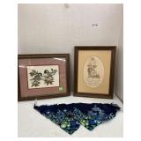 Cross Stitch pictures & fabric pieces