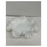 Fenton Silver Crest Milk Glass Bowl
