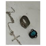 Jewelry - Rings & Cross -all marked 925 /