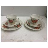 2 cnt Vintage Teacup & Saucer Set