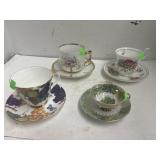 4 cnt Vintage Teacup & Saucer Sets