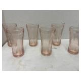 6 cnt Pink Glass Tumblers / Drinking Glasses