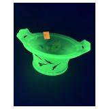 Uranium Glass Bowl w/ Handles