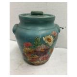 Vintage Cookie Jar Pottery Stoneware Crock Hand