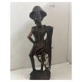 WOOD SCULPTURE FISHERMAN - some damage