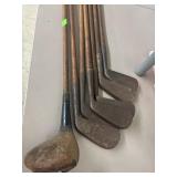 Vintage Wooden Shaft Golf Clubs
