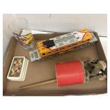 Tin Train Car, Puppet, Ronald McDonalds Glass,