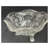 Vintage Etched Glass Dish