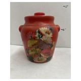 Vintage Cookie Jar Pottery Stoneware Crock Hand