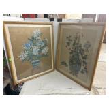 2 Framed Vintage Wall Art / Watercolor Pieces